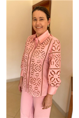 camisa bordada rosa; camisa bordada; camisa rosa; camisa; bordada; rosa; Madame Charlotte