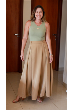 saia longa caramelo; saia longa bege; saia longa Madame Charlotte; saia longa Lile; Madame Charlotte
