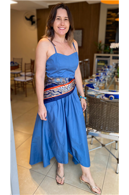 vestido cintura baixa azul; vestido cintura baixa; vestido azul; vestido; Madame Charlotte