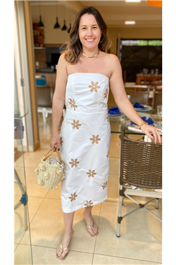 vestido tomara que caia bordado; vestido branco; vestido bordado; vestido; branco; bordado; Madame Charlotte