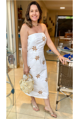 vestido tomara que caia bordado; vestido branco; vestido bordado; vestido; branco; bordado; Madame Charlotte