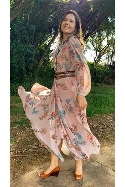 vestido chiffon estampado, vestido floral ; vestido flora luzia Fazzolli; vestido chiffon Luzia Fazzolli; Madame Charlotte