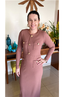 vestido malha canelada marrom; vestido malha; vestido malha canelada; vestido malha marrom; vestido malha Luzia Fazzolli; Madame Charlotte