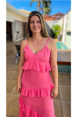 vestido longo pink; vestido longo rosa; vestido longo; Madame Charlotte